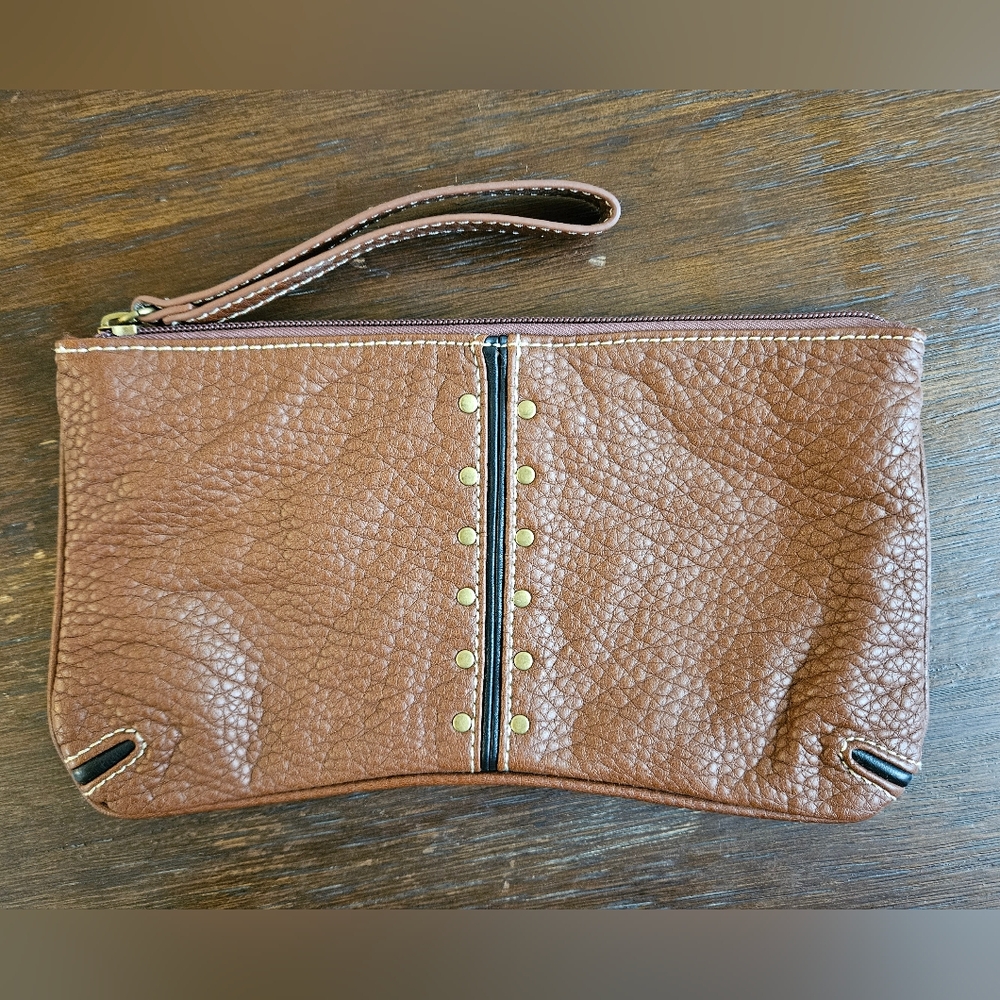 Red by Marc Ecko Brown Leather Wristlet Purse